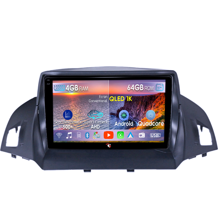 Navigatie dedicata Ford Kuga 2012-2019, 4GB RAM 64GB ROM, Octacore, Android 14, Display QLED 1K 9", Carplay&Android Auto, SIM 4G, Ventilator Activ [1]
