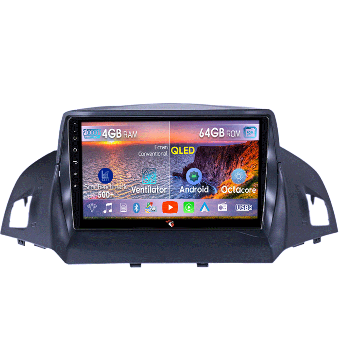 Navigatie dedicata Ford Kuga 2012-2019, 4GB RAM 64GB ROM, Octacore, Android 13, Display QLED 9", DSP, Carplay, Android Auto, Internet, Youtube, Waze, WIFI, Bluetooth [1]