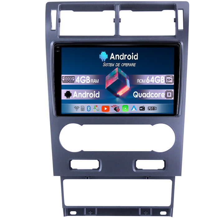 Navigatie dedicata Ford Mondeo 2000-2007, 4GB RAM 64GB ROM, Quadcore, Android 14, Display QLED 1K 9", DSP, Carplay&Android Auto, Suport camere AHD [1]