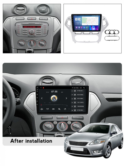 Navigatie dedicata Ford Mondeo 2006-2010, 4 GB RAM 32 ROM, Android 13, Display QLED, 10", DSP, Carplay, Android Auto, Internet, Youtube , Waze , Wi Fi , Usb , Bluetooth [7]