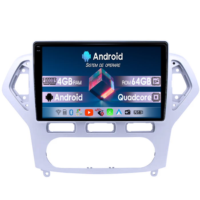 Navigatie dedicata Ford Mondeo 2006-2010, 4GB RAM 64GB ROM, Quadcore, Android 14, Display QLED 1K 10", DSP, Carplay&Android Auto, Suport camere AHD [1]