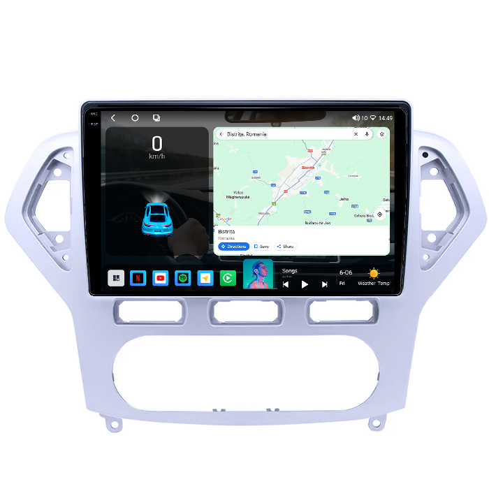 Navigatie dedicata Ford Mondeo 2006-2010, 4GB RAM 64GB ROM, Procesor Qualcomm Octacore, Android 14, Rezolutie 2K, Display QLED 10", DSP, Carplay&Android Auto, SIM 4G [3]