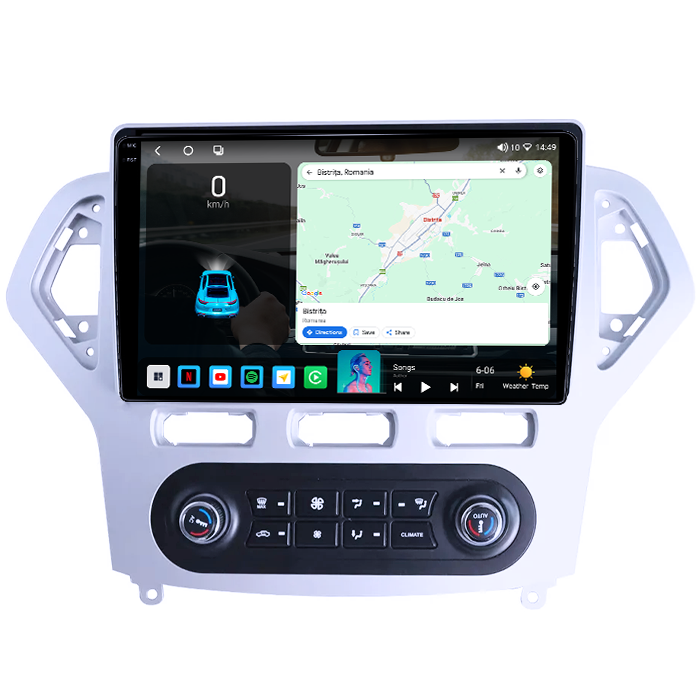 Navigatie dedicata Ford Mondeo 2007-2010, 4GB RAM 64GB ROM, Octacore, Android 14, Display QLED 1K 10", Carplay&Android Auto, SIM 4G, Ventilator Activ [2]
