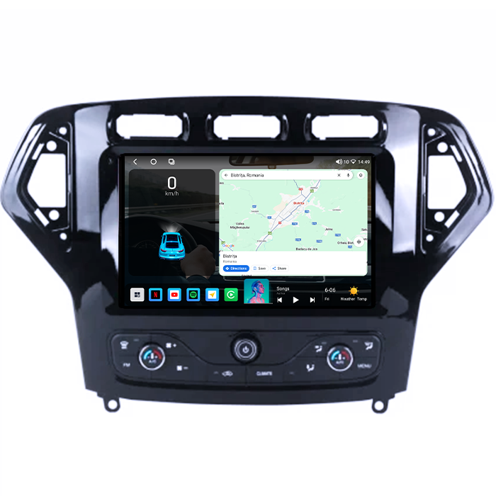 Navigatie dedicata Ford Mondeo 2007-2011, 4GB RAM 64GB ROM, Octacore, Android 14, Display QLED 1K 9", Carplay&Android Auto, SIM 4G, Ventilator Activ [2]