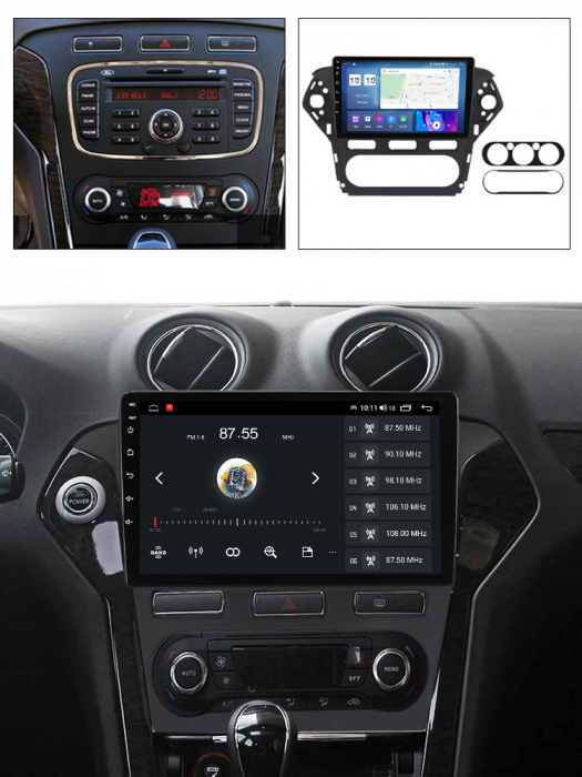Navigatie dedicata Ford Mondeo 2010-2014, 4 GB RAM 32 ROM, Android 13, Display QLED, 10", DSP, Carplay, Android Auto, Internet, Youtube , Waze , Wi Fi , Usb , Bluetooth [5]