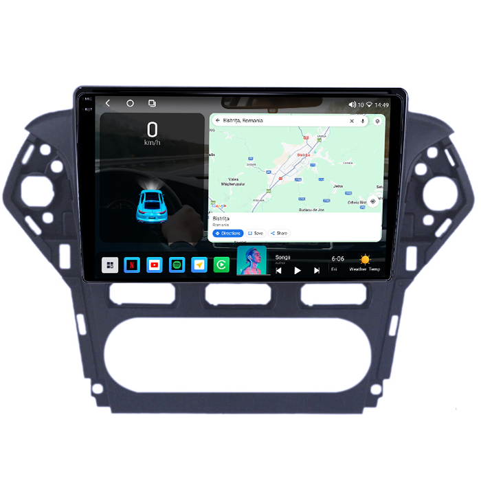 Navigatie dedicata Ford Mondeo 2010-2014, 4GB RAM 64GB ROM, Octacore, Android 14, Display QLED 1K 10", Carplay&Android Auto, SIM 4G, Ventilator Activ [2]