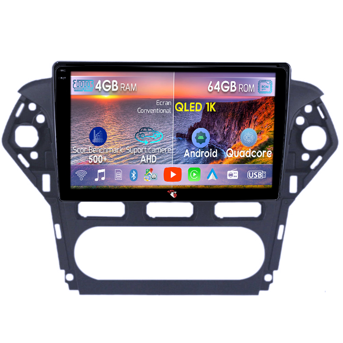 Navigatie dedicata Ford Mondeo 2010-2014, 4GB RAM 64GB ROM, Octacore, Android 14, Display QLED 1K 10", Carplay&Android Auto, SIM 4G, Ventilator Activ [1]