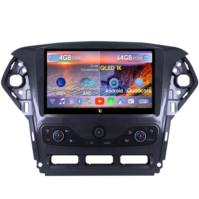 Navigatie dedicata Ford Mondeo 2010-2014, 4GB RAM 64GB ROM, Octacore, Android 14, Display QLED 1K 9", Carplay&Android Auto, SIM 4G, Ventilator Activ [1]