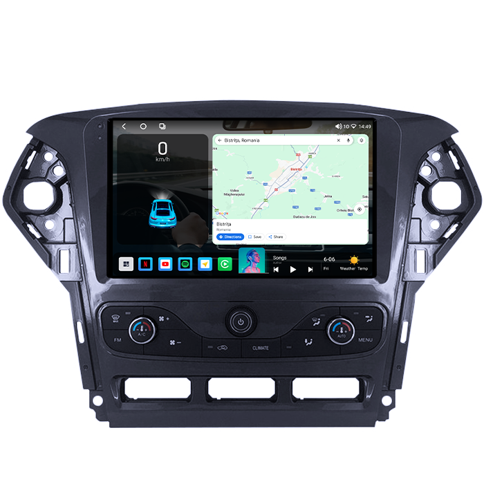 Navigatie dedicata Ford Mondeo 2010-2014, 4GB RAM 64GB ROM, Octacore, Android 14, Display QLED 1K 9", Carplay&Android Auto, SIM 4G, Ventilator Activ [2]