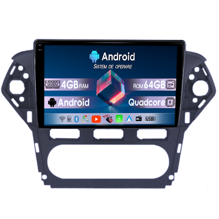 Navigatie dedicata Ford Mondeo 2010-2014, 4GB RAM 64GB ROM, Quadcore, Android 14, Display QLED 1K 10", DSP, Carplay&Android Auto, Suport camere AHD [1]