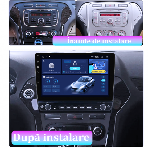 Navigatie dedicata Ford Mondeo 2010-2014, 4GB RAM 64GB ROM, Quadcore, Android 14, Display QLED 1K 10", DSP, Carplay&Android Auto, Suport camere AHD [4]