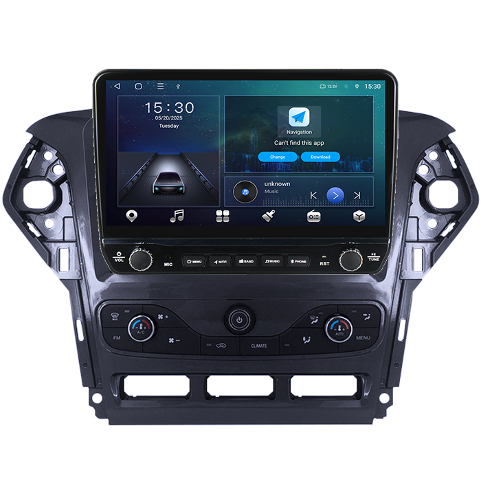 Navigatie dedicata Ford Mondeo 2010-2014 Tesla cu butoane rotative model 2024, 4GB RAM 64GB ROM, Procesor Quadcore, Android 14, Display QLED 10", DSP, Carplay&Android Auto [2]