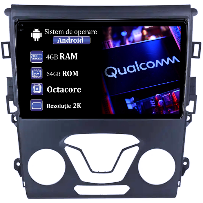 Navigatie dedicata Ford Mondeo 2013, 4GB RAM 64GB ROM, Procesor Qualcomm Octacore, Android 14, Rezolutie 2K, Display QLED 9", DSP, Carplay&Android Auto, SIM 4G [1]