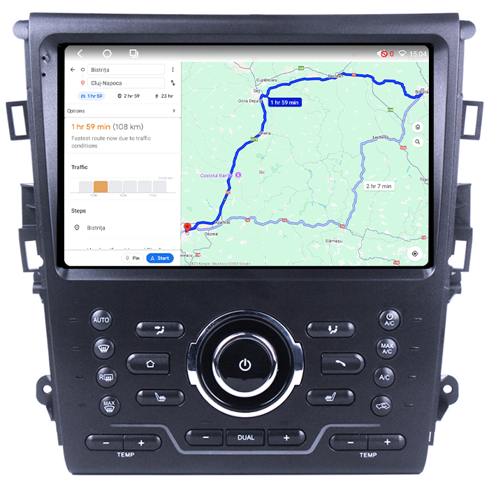 Navigatie dedicata Ford Mondeo 2014-2019, 4GB RAM 64GB ROM, Octacore, Android 14, Display QLED 1K 9", Carplay&Android Auto, SIM 4G, Ventilator Activ [5]