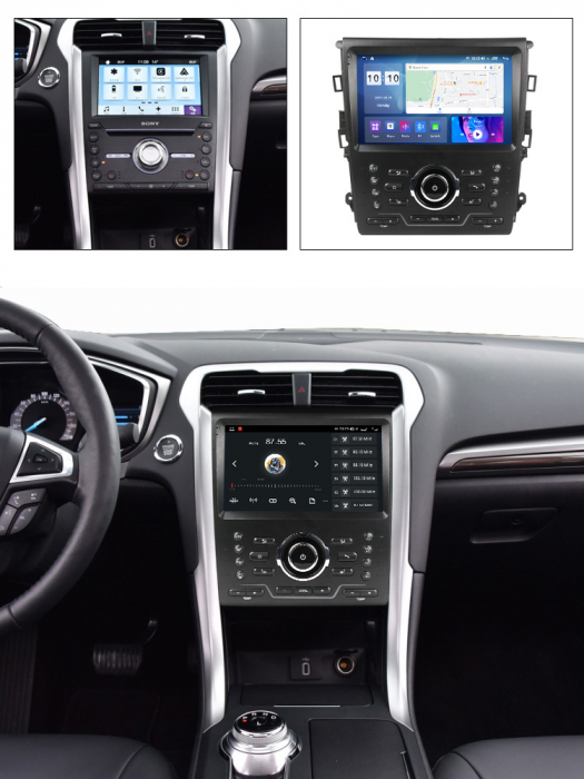 Navigatie dedicata Ford Mondeo 2014-2019 black, 12GB RAM 256GB ROM, Android 13, Rezolutie 2K, Display QLED, 9", DSP, Carplay, Android Auto, Internet, Youtube, Waze, Wi Fi, USB [6]