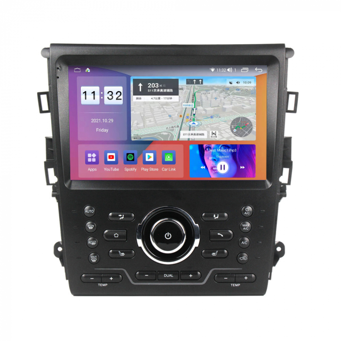 Navigatie dedicata Ford Mondeo 2014-2019 black, 12GB RAM 256GB ROM, Android 13, Rezolutie 2K, Display QLED, 9", DSP, Carplay, Android Auto, Internet, Youtube, Waze, Wi Fi, USB [8]