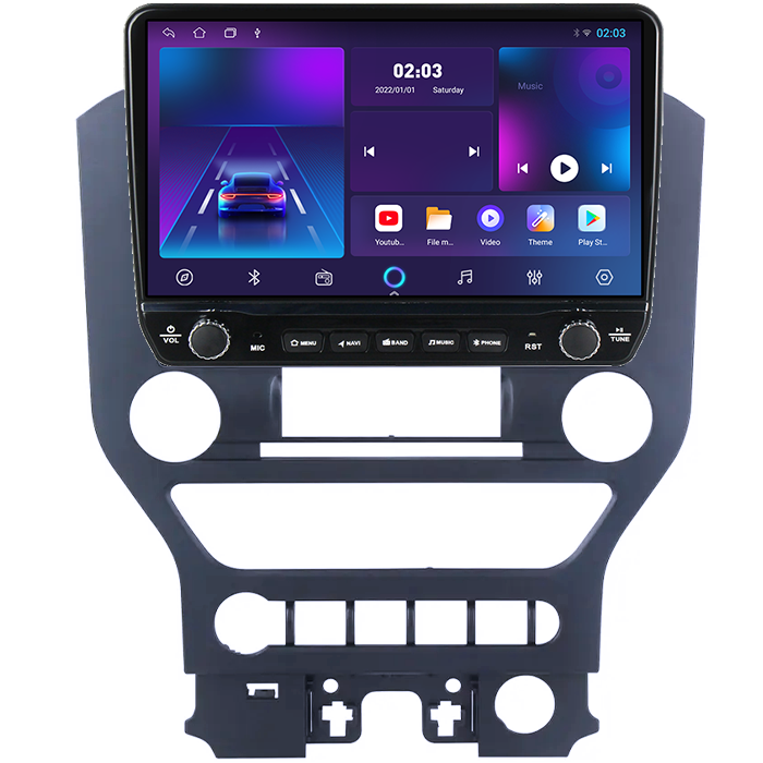 Navigatie dedicata Ford Mustang 2014-2021 Tesla cu butoane rotative model 2024, 4GB RAM 64GB ROM, Procesor Quadcore, Android 14, Display QLED 10", DSP, Carplay&Android Auto [6]