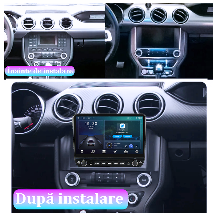 Navigatie dedicata Ford Mustang 2014-2021 Tesla cu butoane rotative model 2024, 4GB RAM 64GB ROM, Procesor Quadcore, Android 14, Display QLED 10", DSP, Carplay&Android Auto [4]