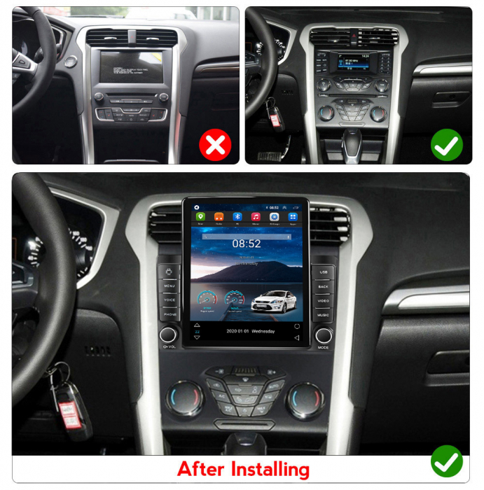 Navigatie dedicata Ford Mondeo 2014-2019 ,Tesla Style, ANDROID 13,Carplay&Android Auto, 10 inch , 8+128GB, Internet, Aplicatii, Waze, Gps [3]
