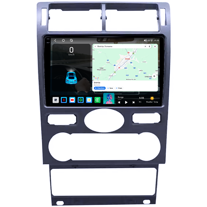 Navigatie dedicata Ford Mondeo 3 2000-2007, 4GB RAM 64GB ROM, Octacore, Android 14, Display QLED 1K 9", Carplay&Android Auto, SIM 4G, Ventilator Activ [2]