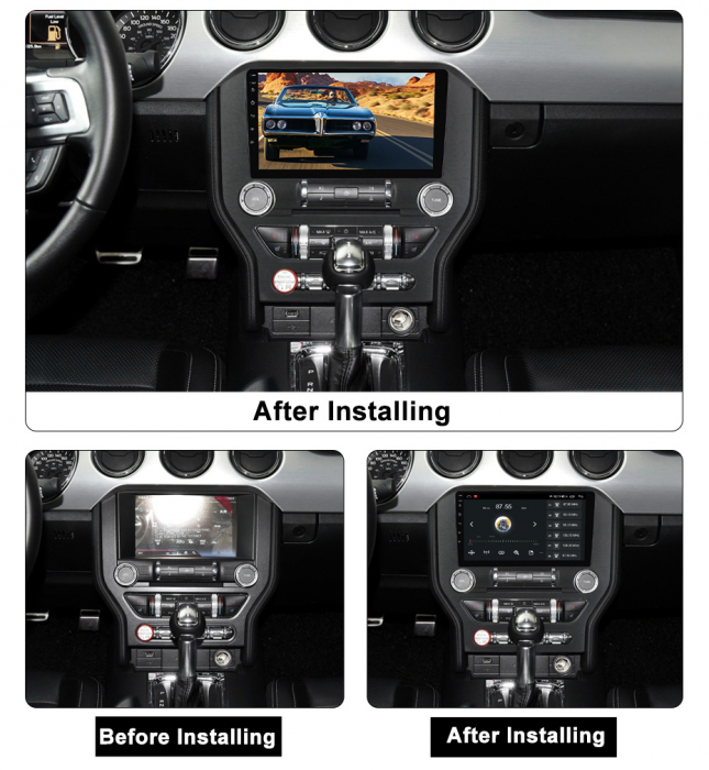 Navigatie dedicata Ford Mustang 2014-2021, 4GB RAM 64GB ROM, Octacore, Android 13, Display QLED 9", DSP, Carplay, Android Auto, Internet, Youtube, Waze, WIFI, Bluetooth [10]