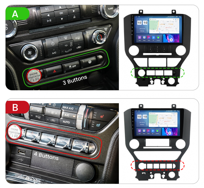 Navigatie dedicata Ford Mustang 2014-2021, 4GB RAM 64GB ROM, Octacore, Android 13, Display QLED 9", DSP, Carplay, Android Auto, Internet, Youtube, Waze, WIFI, Bluetooth [9]