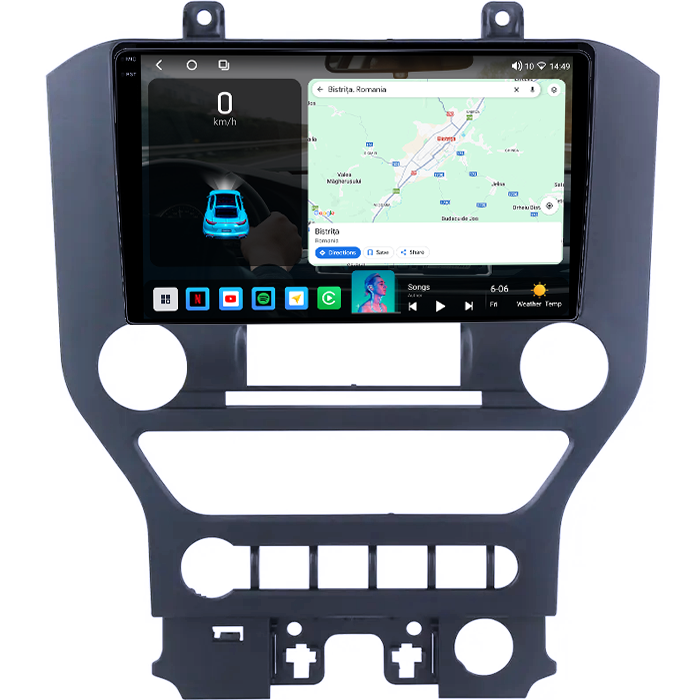 Navigatie dedicata Ford Mustang 2014-2021, 4GB RAM 64GB ROM, Octacore, Android 14, Display QLED 1K 9", Carplay&Android Auto, SIM 4G, Ventilator Activ [2]
