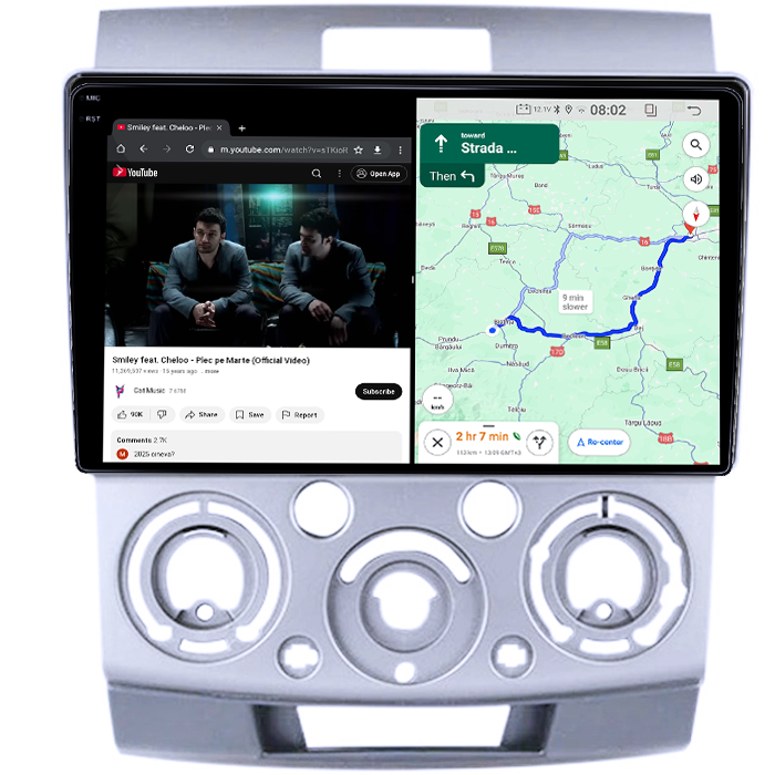 Navigatie dedicata Ford Ranger 2006-2011, 4GB RAM 64GB ROM, Quadcore, Android 14, Display QLED 1K 9", DSP, Carplay&Android Auto, Suport camere AHD [4]