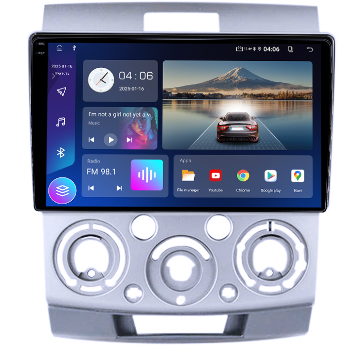 Navigatie dedicata Ford Ranger 2006-2011, 4GB RAM 64GB ROM, Quadcore, Android 14, Display QLED 1K 9", DSP, Carplay&Android Auto, Suport camere AHD [3]