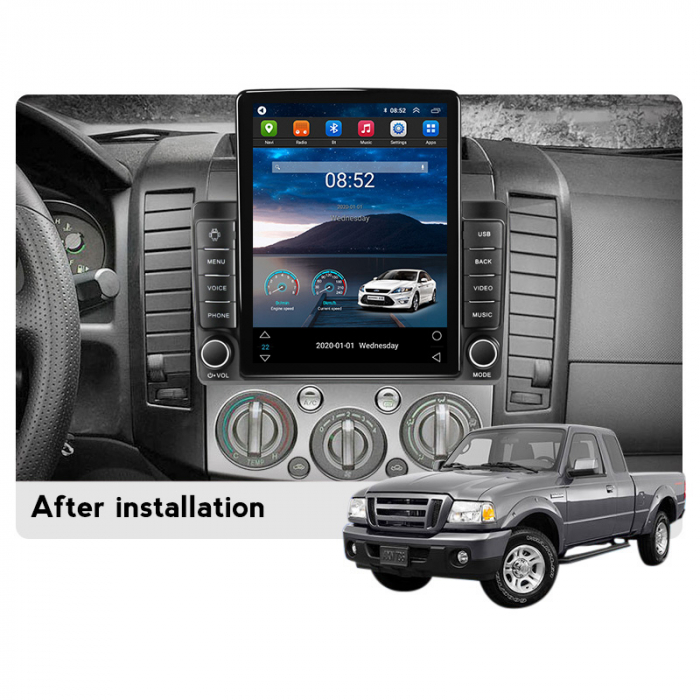 Navigatie dedicata Ford Ranger 2006-2011 ,Tesla Style, ANDROID 13,Carplay&Android Auto, 10 inch , 8+128GB, Internet, Aplicatii, Waze, Gps [4]