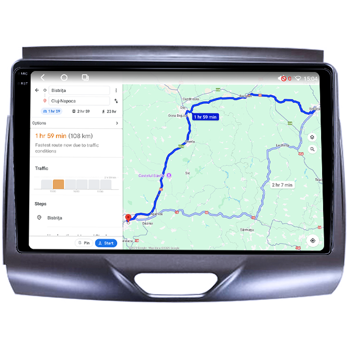 Navigatie dedicata Ford Ranger 2015-2020, 4GB RAM 64GB ROM, Octacore, Android 14, Display QLED 1K 9", Carplay&Android Auto, SIM 4G, Ventilator Activ [4]