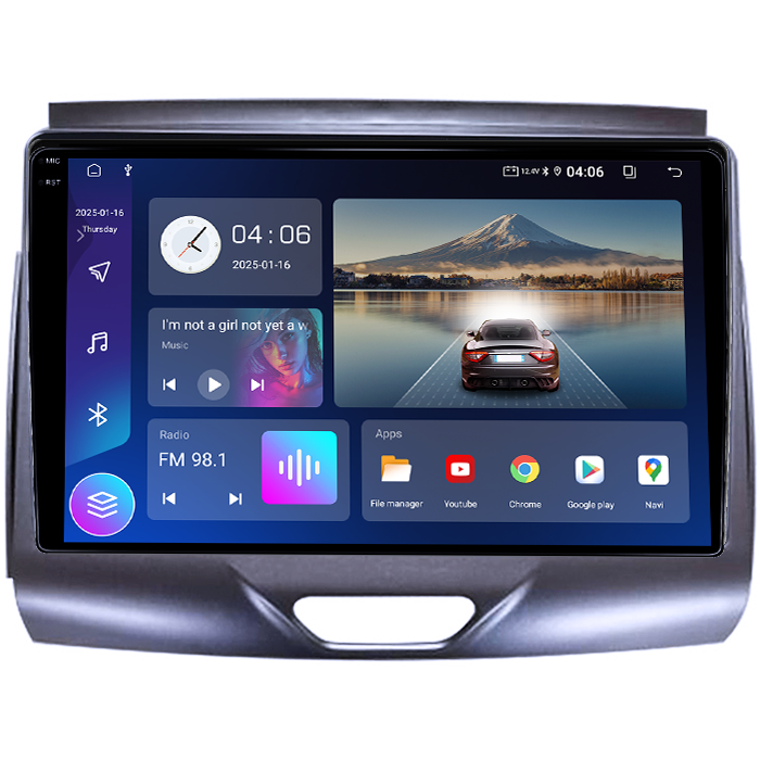 Navigatie dedicata Ford Ranger 2015-2020, 4GB RAM 64GB ROM, Quadcore, Android 14, Display QLED 1K 9", DSP, Carplay&Android Auto, Suport camere AHD [3]