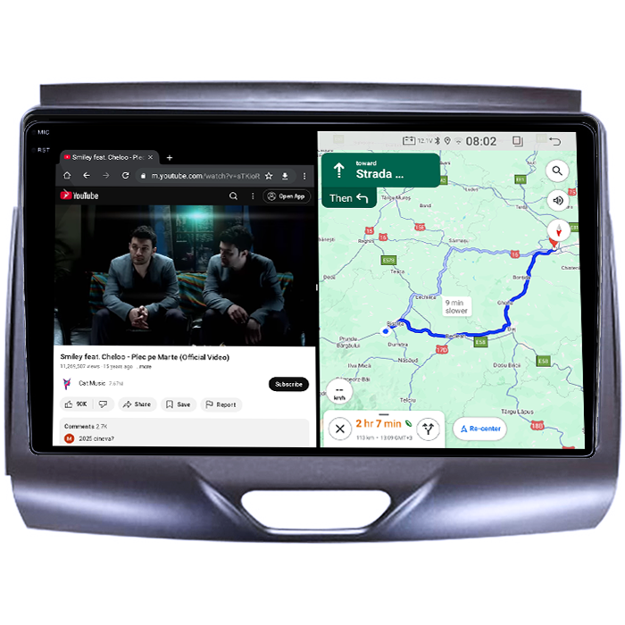 Navigatie dedicata Ford Ranger 2015-2020, 4GB RAM 64GB ROM, Quadcore, Android 14, Display QLED 1K 9", DSP, Carplay&Android Auto, Suport camere AHD [4]