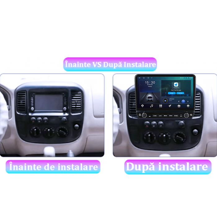 Navigatie dedicata Ford Transit (2000-2014) Tesla cu butoane rotative model 2024, 4GB RAM 64GB ROM, Procesor Quadcore, Android 14, Display QLED 10", DSP, Carplay&Android Auto [4]