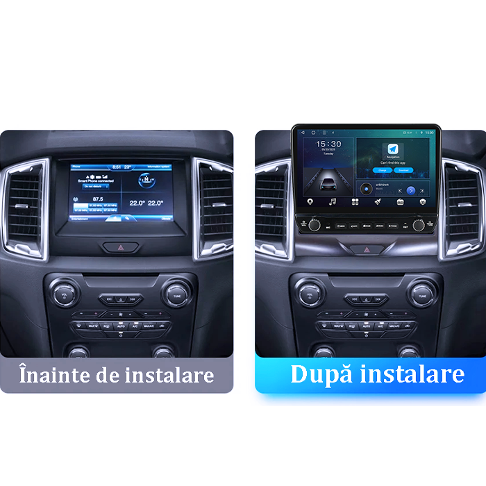 Navigatie dedicata Ford Ranger 2015-2020 Tesla cu butoane rotative model 2024, 4GB RAM 64GB ROM, Procesor Quadcore, Android 14, Display QLED 10", DSP, Carplay&Android Auto [2]