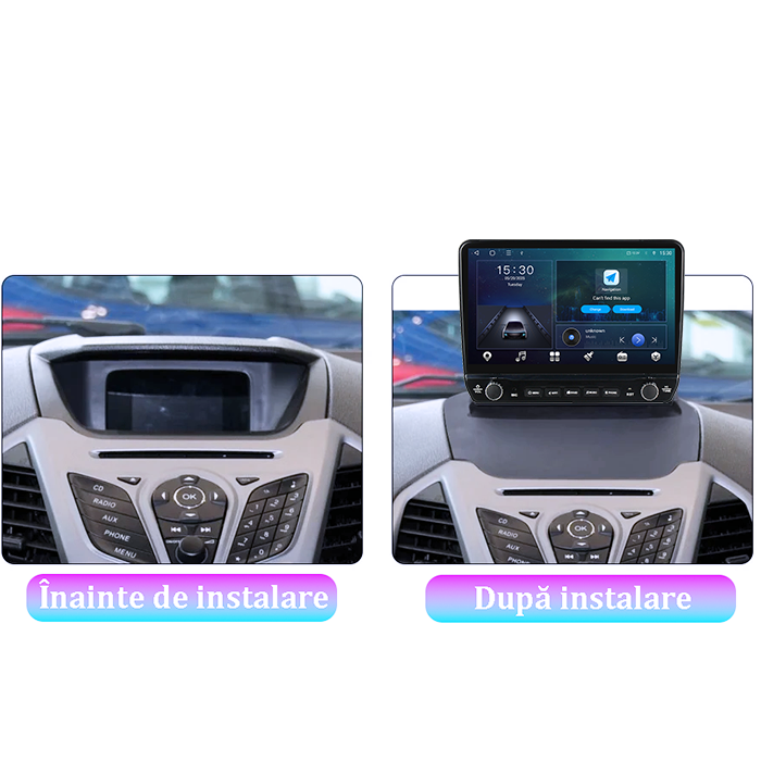 Navigatie dedicata Ford Ecosport 2013-2016 Tesla cu butoane rotative model 2024, 4GB RAM 64GB ROM, Procesor Quadcore, Android 14, Display QLED 10", DSP, Carplay&Android Auto [4]