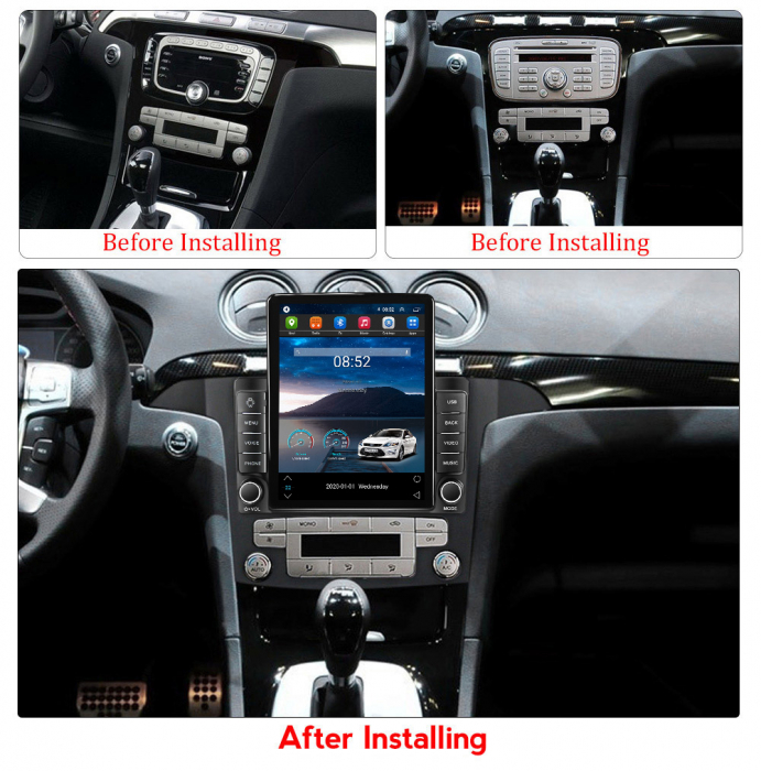 Navigatie dedicata Ford S-MAX 2006-2015 ,Tesla Style, ANDROID 13,Carplay&Android Auto, 10 inch , 8+128GB, Internet, Aplicatii, Waze, Gps [3]