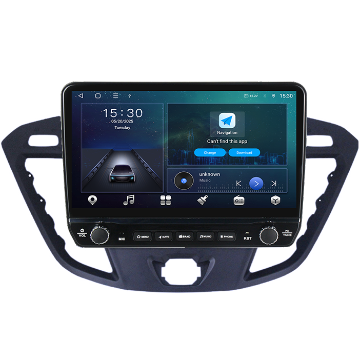 Navigatie dedicata Ford Transit 2013-2018Tesla cu butoane rotative model 2024, 4GB RAM 64GB ROM, Procesor Quadcore, Android 14, Display QLED 10", DSP, Carplay&Android Auto [7]