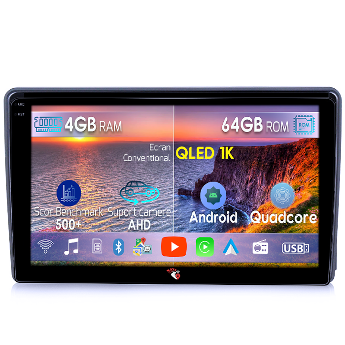 Navigatie dedicata Ford Transit 2002-2012, 4GB RAM 64GB ROM, Octacore, Android 14, Display QLED 1K 9", Carplay&Android Auto, SIM 4G, Ventilator Activ [1]