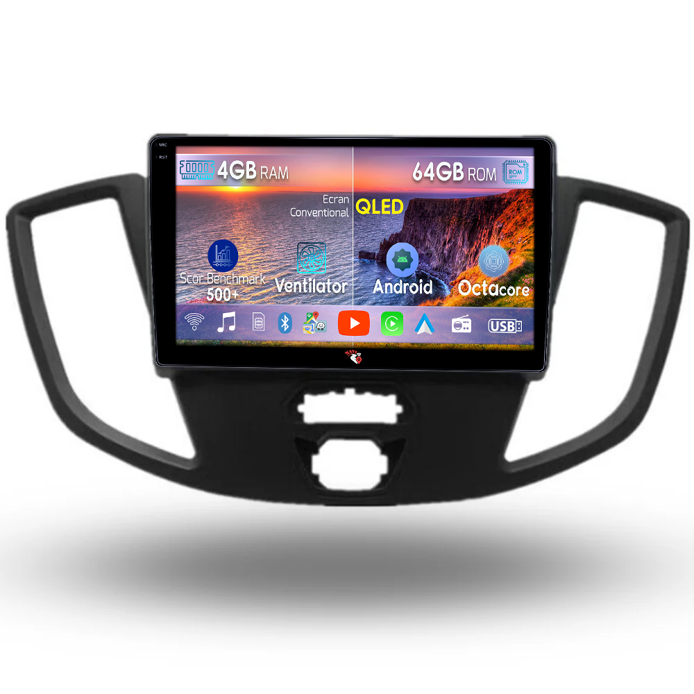 Navigatie dedicata Ford Transit 2012-2019, 4GB RAM 64GB ROM, Octacore, Android 14, Display QLED 1K 9", Carplay&Android Auto, SIM 4G, Ventilator Activ [1]
