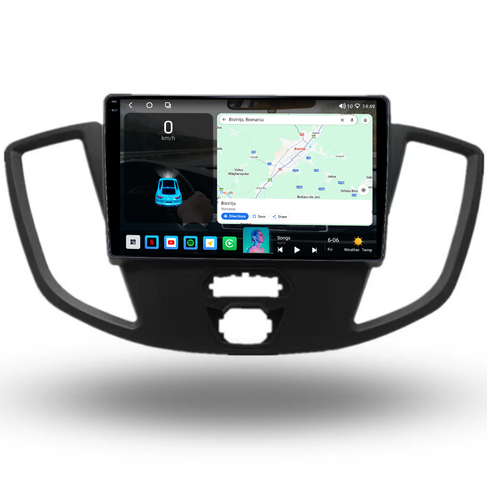 Navigatie dedicata Ford Transit 2012-2019, 4GB RAM 64GB ROM, Octacore, Android 14, Display QLED 1K 9", Carplay&Android Auto, SIM 4G, Ventilator Activ [3]