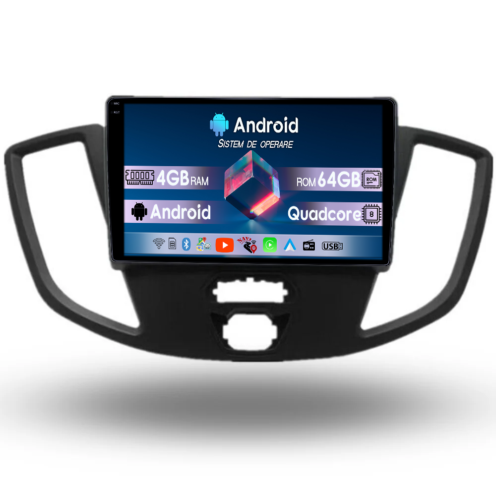 Navigatie dedicata Ford Transit 2012-2019, 4GB RAM 64GB ROM, Quadcore, Android 14, Display QLED 1K 9", DSP, Carplay&Android Auto, Suport camere AHD [1]