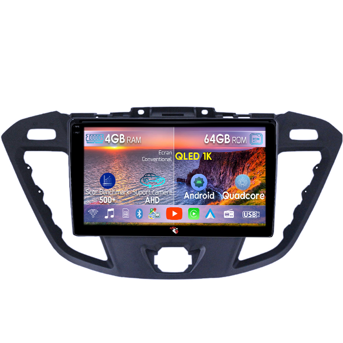 Navigatie dedicata Ford Transit 2013-2018, 4GB RAM 64GB ROM, Octacore, Android 14, Display QLED 1K 9", Carplay&Android Auto, SIM 4G, Ventilator Activ [1]