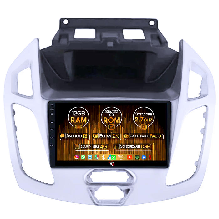 Navigatie dedicata Ford Transit Connect 2015, 12GB RAM 256GB ROM, Android 13, Rezolutie 2K, Display QLED, 9", DSP, Carplay, SIM 4G [1]