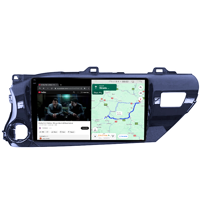 Navigatie dedicata Hilux 2016, 4GB RAM 64GB ROM, Quadcore, Android 14, Display QLED 1K, 9", DSP, Carplay&Android Auto, Suport camere AHD [4]