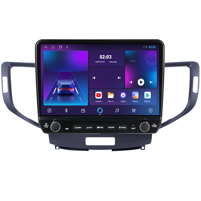 Navigatie dedicata Honda Accord 8 2008-2013 Tesla cu butoane rotative model 2024, 4GB RAM 64GB ROM, Procesor Quadcore, Android 14, Display QLED 10", DSP, Carplay&Android Auto [6]