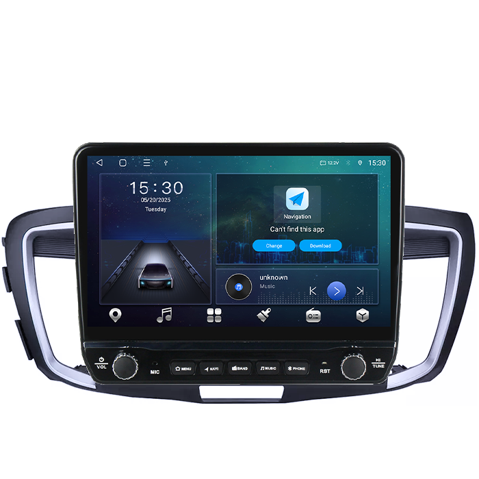 Navigatie dedicata Honda Accord 9 2014-2017 Tesla cu butoane rotative model 2024, 4GB RAM 64GB ROM, Procesor Quadcore, Android 14, Display QLED 10", DSP, Carplay&Android Auto [6]