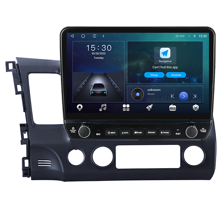 Navigatie dedicata Honda Civic 2006-2011 Tesla cu butoane rotative model 2024, 4GB RAM 64GB ROM, Procesor Quadcore, Android 14, Display QLED 10", DSP, Carplay&Android Auto [6]