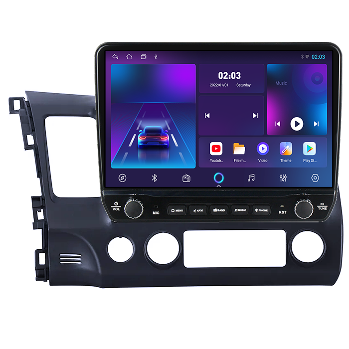 Navigatie dedicata Honda Civic 2006-2011 Tesla cu butoane rotative model 2024, 4GB RAM 64GB ROM, Procesor Quadcore, Android 14, Display QLED 10", DSP, Carplay&Android Auto [5]