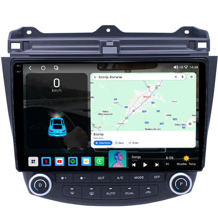 Navigatie dedicata HONDA ACCORD VII 2003 – 2008, 4GB RAM 64GB ROM, Octacore, Android 14, Display QLED 1K 9", Carplay&Android Auto, SIM 4G, Ventilator Activ [2]